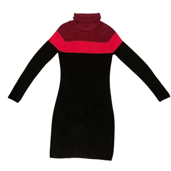 Calvin Klein Colorblock Knit Cowl Neck Dress - Picture 2 of 13